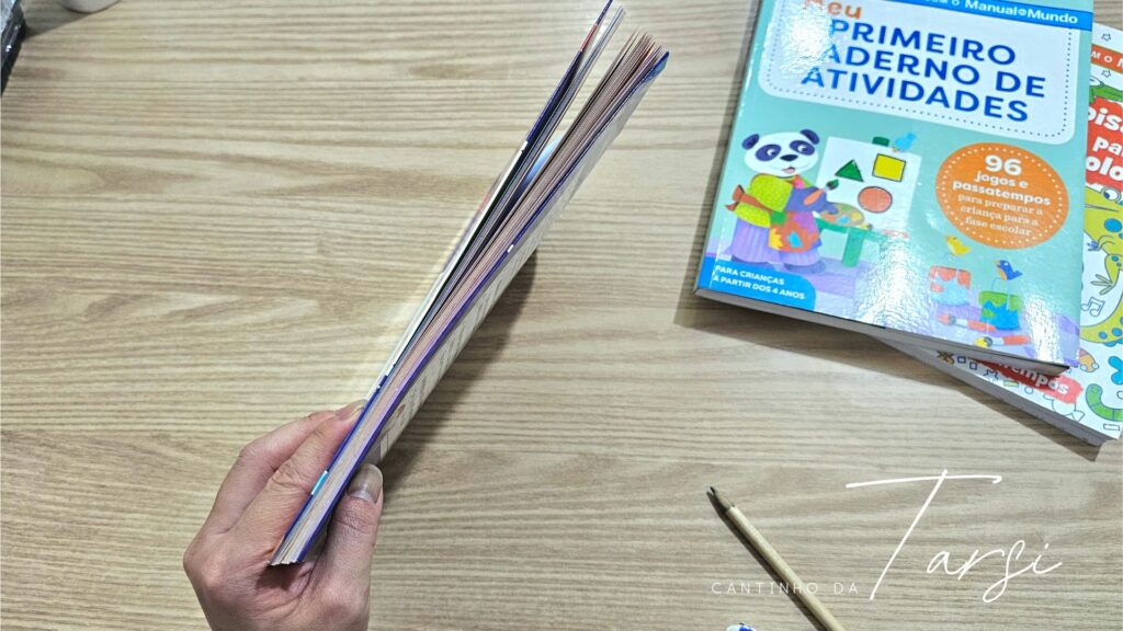 O Livro Primeiros Passos para Escrever Letras e Números do Manual do Mundo tem 80 páginas. 